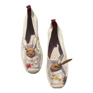 ULTRA RARE TORY BURCH Rabbit Espadrilles Leather 3D Sz 9M